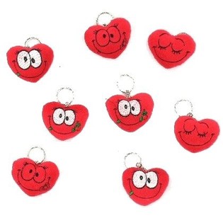 PLUCHE HARTEN SLEUTELHANGERS (6st.)