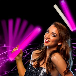 LED FOAM ENKEL COLOR - PARTY-STAAF - ROSE (24st.)
