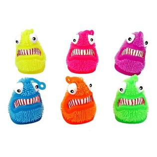 GROTE LICHTGEVENDE PUFFER MONSTERS MET LICHT Ø9.5CM (12st.)