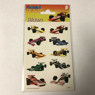STICKERVEL: FORMULE 1 RACEAUTO’S, Afm. 16 x 9 Cm. (10st.)
