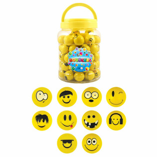 SMILEY FUNNY FACES STUITERBALLEN Ø3.3CM IN POT (72st.)