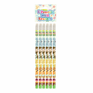 6-DELIGE JUNGLE DIEREN POTLOOD MET GUM SET - IN DISPLAY (24SETS.)