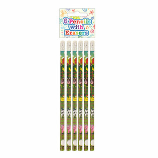 6-DELIGE BOERDERIJ POTLOOD MET GUM SET - IN DISPLAY (24SETS.)