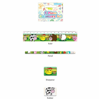 4-DELIGE BOERDERIJ DIEREN STATIONERY SET (24st.)