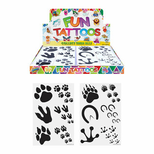 FUN TATTOOS - MODEL: VOETAFDRUK DIEREN IN DISPLAY (96st.)