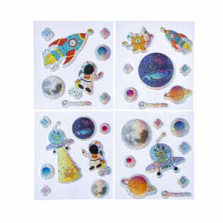 GLITTER STICKERS - MODEL: SPACE / RUIMTE (100st.)