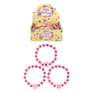 HOUTEN - SMILEY MEISJES ARMBANDEN IN DISPLAY (120st.)