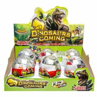 BRICKS BOUWSTENEN - BOUW JE EIGEN DINOSAURUS - IN GROTE CAPSULE IN DISPLAY (6st.)