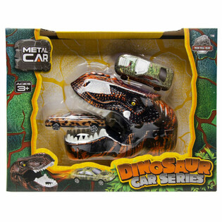 DINOSAURUS AUTO LANCEERDER - MET METALEN AUTO’S - IN LUXE GIFTBOX (2st.)