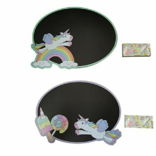 UNICORN / EENHOORN KRIJTBORD INCLUSIEF DOOSJE MET KRIJTJES IN DISPLAY (24st.)