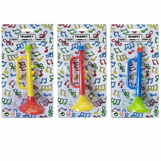 TROMPET - 15 CM HOOG - MIX KLEUREN - OP KAART (12st.)