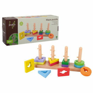 JOUECO - HOUTEN MAZE PUZZLE / DOOLHOF PUZZEL - Geschikt voor kinderen vanaf: 12 Maanden (1st.)