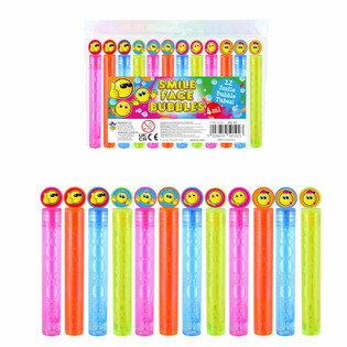 GEKLEURDE SMILEY BELLENBLAAS STAVEN (1 Verpakking a 12st.)