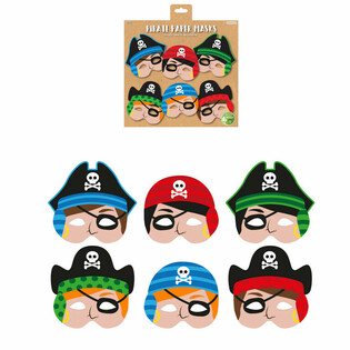 ECO FRIENDLY - PIRATEN PAPIEREN MASKERS (1 Verpakking a 12st.)