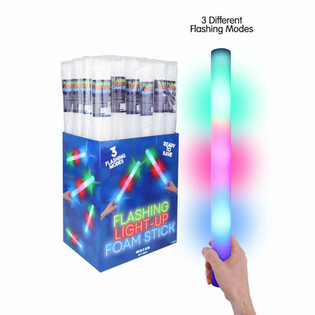 LED FOAM STICKS - MULTI COLOR PARTY STAAF IN DISPLAY (24st.)
