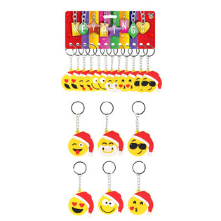 KERSTMIS SMILLEY SLEUTELHANGERS (12st.)