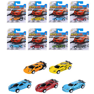PULL BACK SPORT AUTO’S OP KAART - MIX KLEUREN (12st.)
