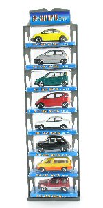Art.nr: 44368 - 8 METALEN AUTO'S OP OPHANG-VERPAKKING