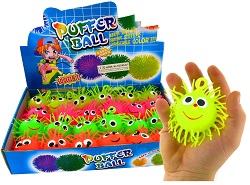 Art.nr: 44939 - MINI PUFFER BAL (7cm.) MET OGEN EN NEUS (24st.)