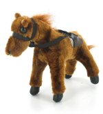 Art.nr: 45078 - PLUCHE PAARD MET GELUID - 25 Cm. (2st.)