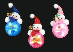 Art.nr: 91562A - SNEEUWPOP MET SCHEP OP BAL(6st)