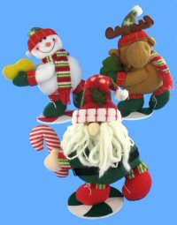 Art.nr: 94289 - LUXE KERST FIGUREN OP STAANDE VOET (3st.)